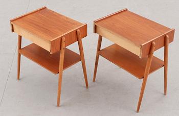 SÄNGBORD, ett par, AB Carlströms&CO Möbelfabrik, 1950/60-tal.