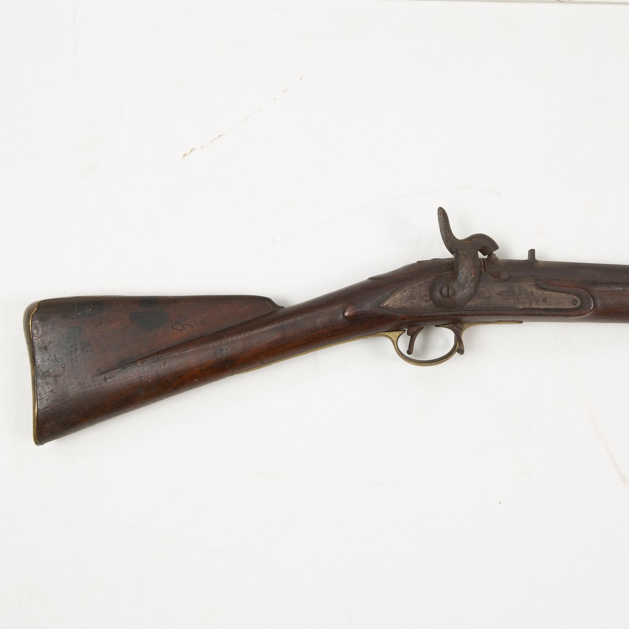 A 18th Century Swedish-British converted percussion gun.