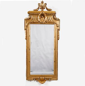 A Gustavian mirror, second half of the 18th century.