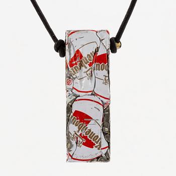 César Baldaccini, compression, pendant made of compressed beer bottle caps.