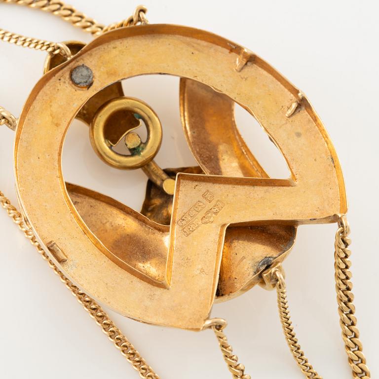 Bracelet 18K gold and a pearl.