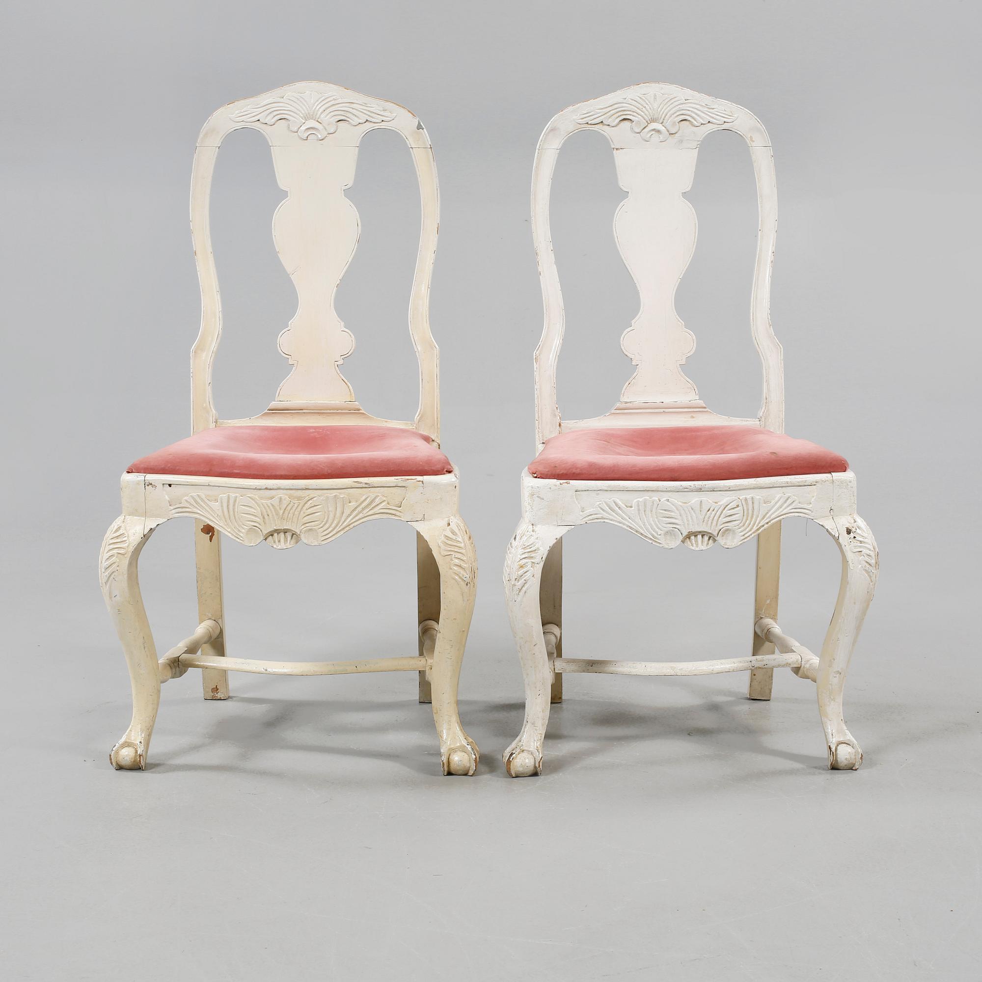 STOLAR, ett par, rokokostil, 1800-tal.