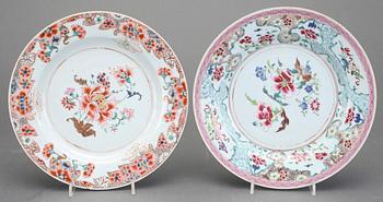 TALLRIKAR, 4 st, porslin, Qing dynastin, Qianlong (1736-95).