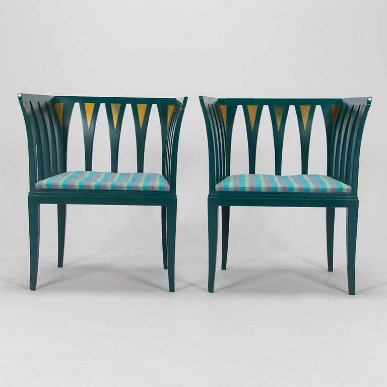 Eliel Saarinen, möblemang, 5 delar, "Blue suite" för Adelta, Finland 1980-tal.