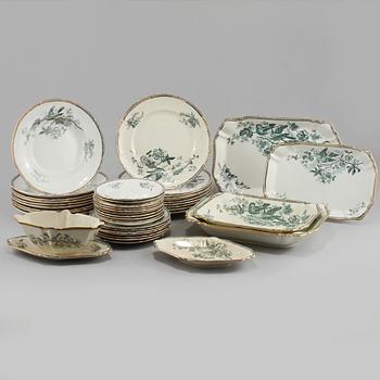 SERVISDELAR, 58 delar, flintgods, "Wexiö", Gustafsberg, 1900-talets början.