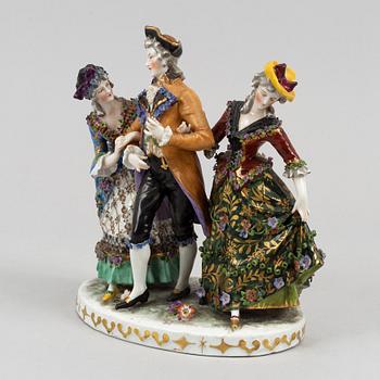 A rokoko style porcelain figurine group, Europe, early 20th century.