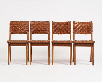 Jens Risom, fyra stolar, Knoll, USA, 1940-tal.