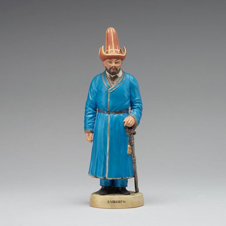 A Russian bisquit figure, "Bashkir", Kuznetsov/Gardner, Russia, 1891-1917.