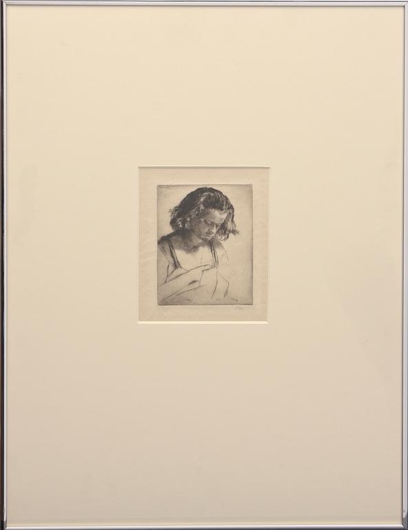 AXEL FRIDELL, etsning, sign.