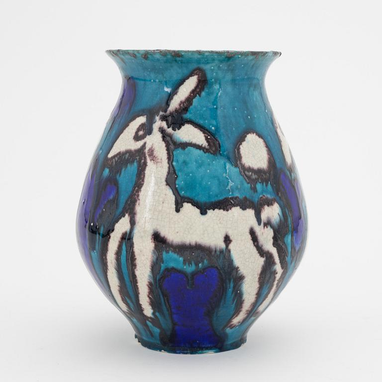 A Goldscheider, 'Pferde' glazed terracotta vase, Vienna 1928-38.