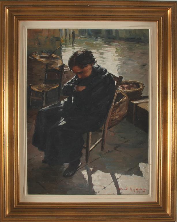 GODOY, ANTHONY. Olja på duk, sign o dat 1959.