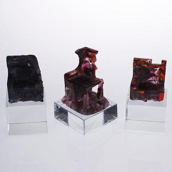 TARU SYRJÄNEN, glasskulptur, 3 st.