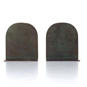 Ystad Bronze (Ystad-Metall), a pair of Swedish Grace bookends, 1920-30's.