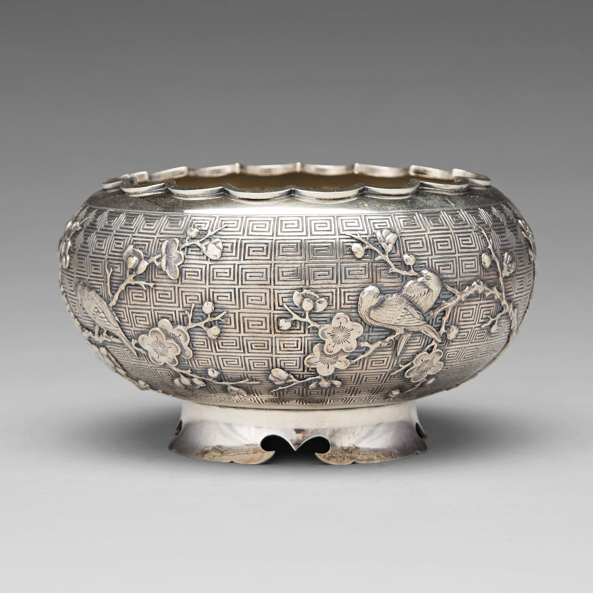 Skål, silver. Wang Hing & Co, tidigt 1900-tal.