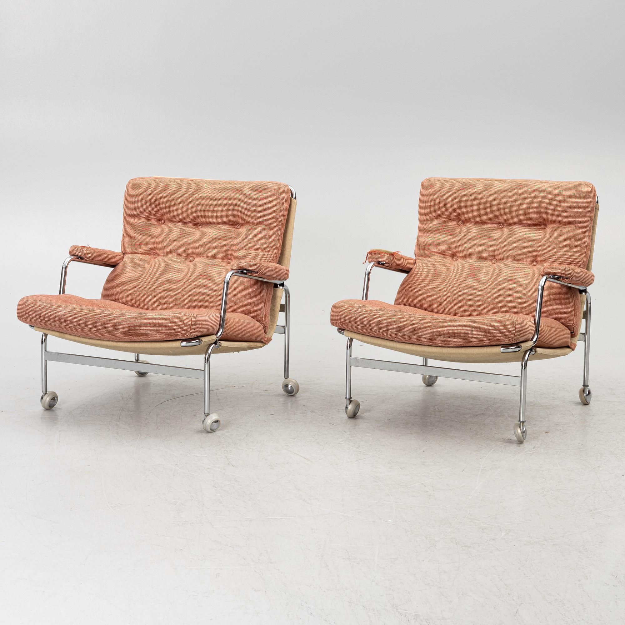 Bruno Mathsson, a pair of 'Karin' armchairs, Dux.