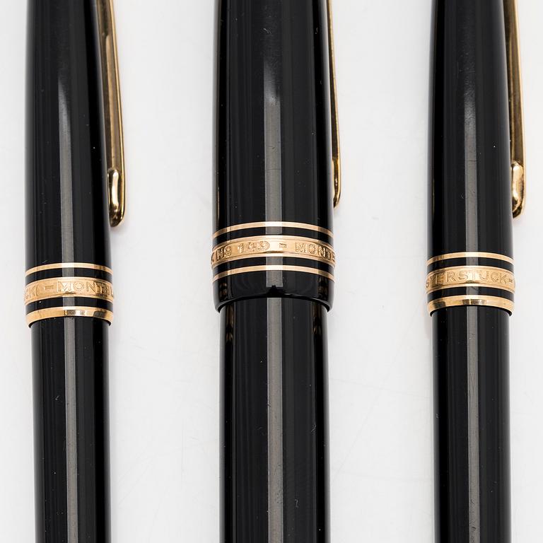 Montblanc, pennor, 3 st, "Meisterstück".