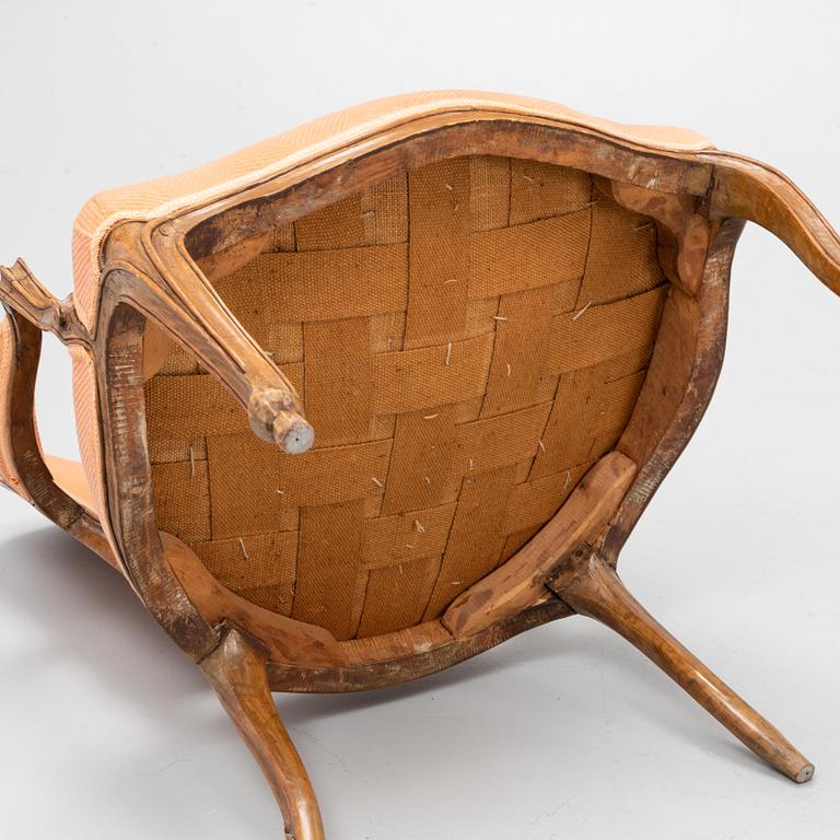 A pair of rococo armchairs, mid 18th Century.