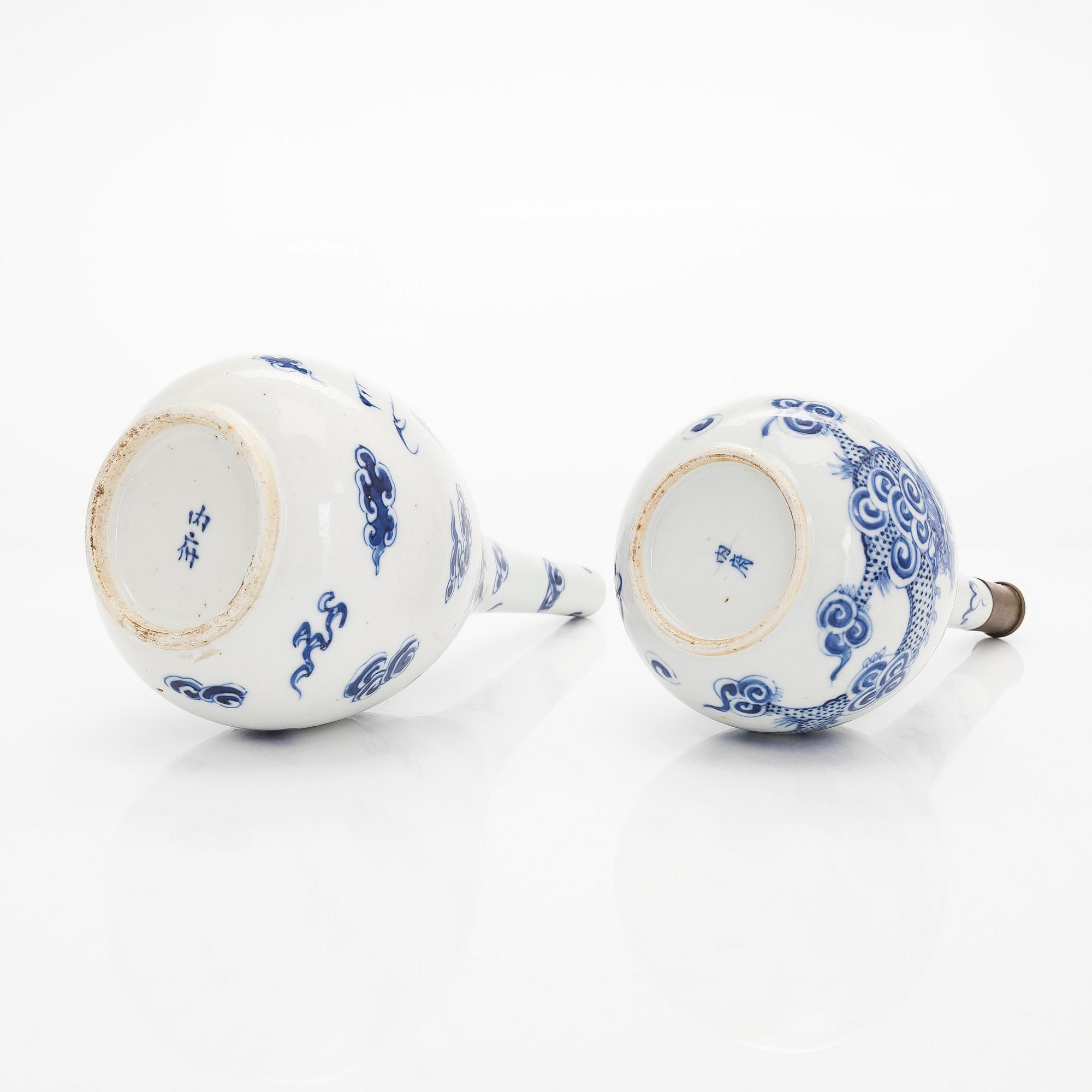 Two Chinese bottles, late Qing dynasty.