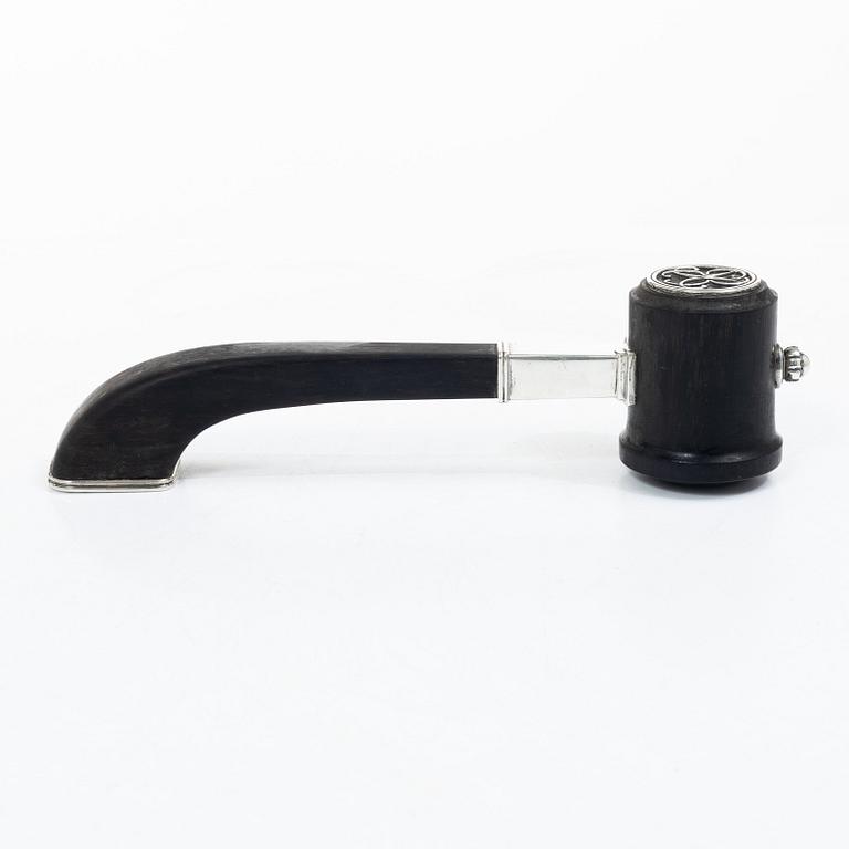 Atelier Borgila, A silver and wood ceremonial mallet, Stockholm, Sweden 1941.
