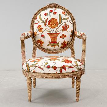 KARMSTOL, Louis XVI-stil, omkring 1900.
