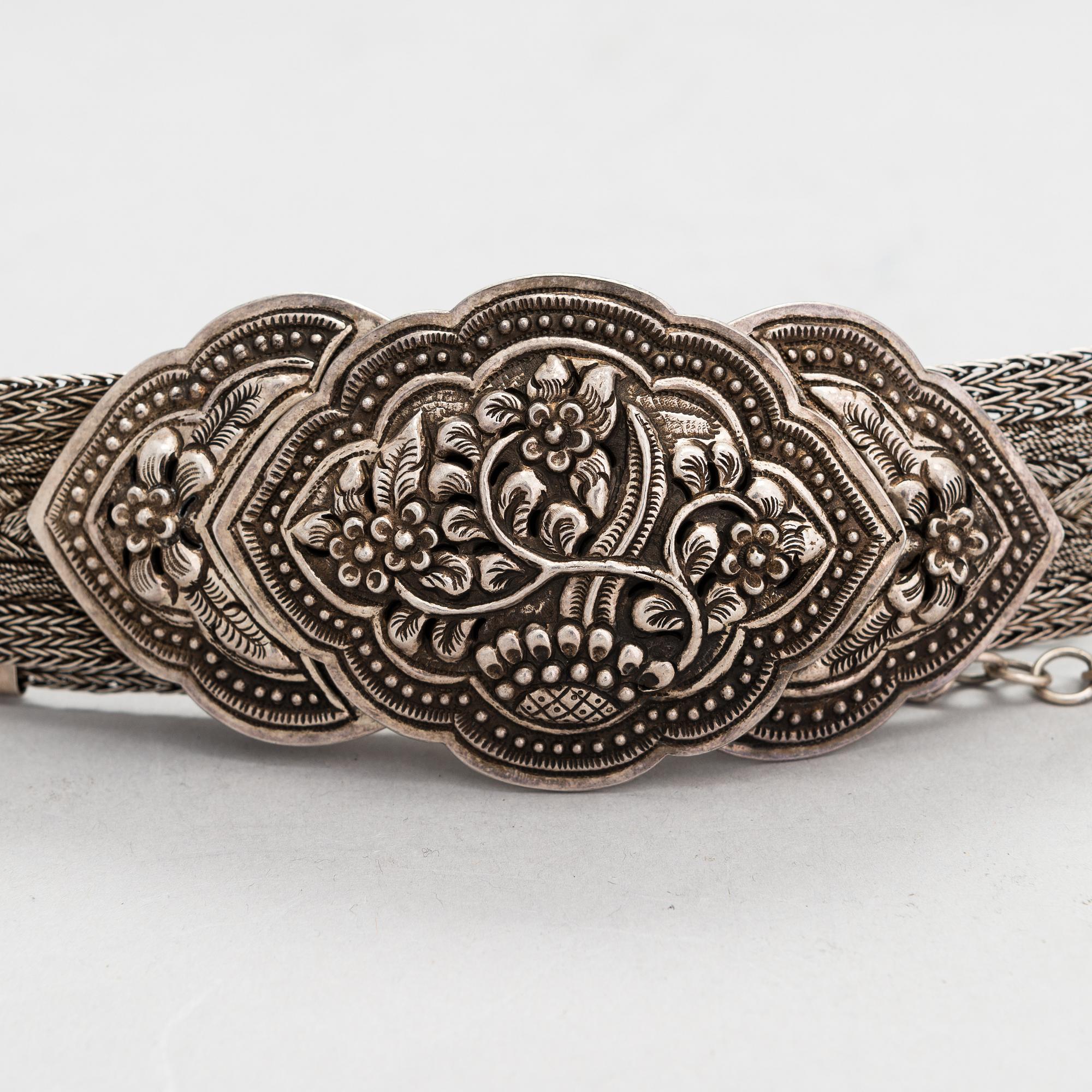 A silver belt from Nepal.