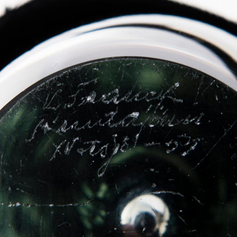 KAJ FRANCK, five 'Usva' glass vases, signed K. Franck, Nuutajärvi Notsjö 1950-60:s.