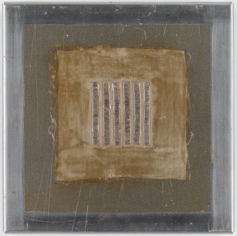 CARINA GARDEFJORD, relief, aluminium och siden, signerad och daterad 1995.