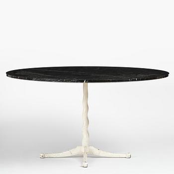 Josef Frank, attributed to, a cast iron table with marble top, Firma Svenskt Tenn, Sweden, 1950s.