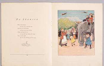 BARNBOK, "Lars och Lisa i Stockholm" med text av Nils Ferlin, färgteckningar av Gösta Bjelkebo, 1937.