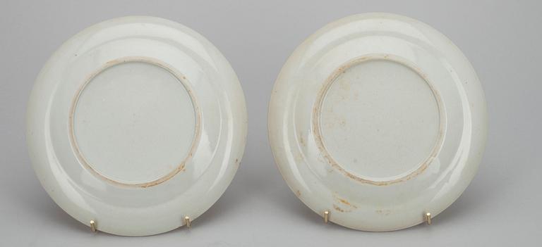TALLRIKAR, 5 st, porslin, Kina 1700-tal.