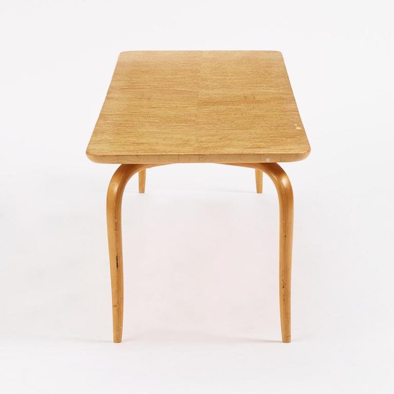 Bruno Mathsson, a birch bench/table, Firma Karl Mathsson, Värnamo, 1961.