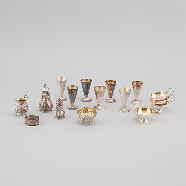 16 pieces of silverware, mostly Sweden, around the mid 20th century.