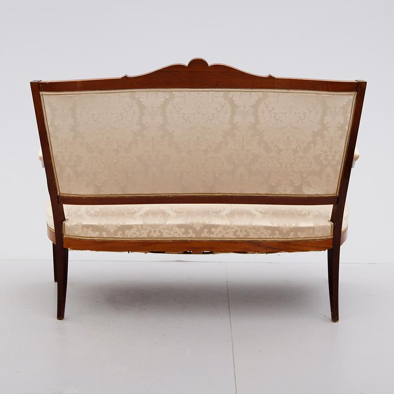 SOFFA OCH 4 STOLAR, Louis XVI-stil, 1900-talets första hälft.