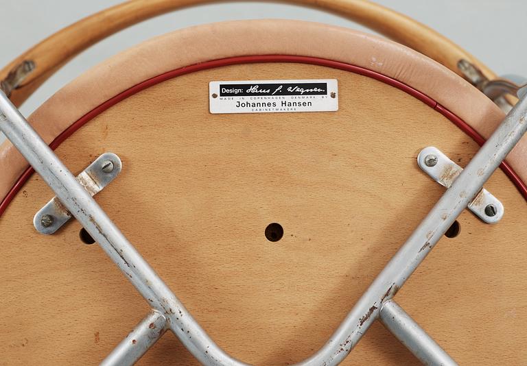 HANS J WEGNER, stolar, 6 st, Johannes Hansen, Danmark 1950-tal, modell 701.