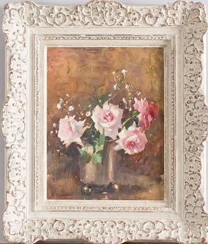 ESTHER KJERNER, olja på pannå, signerad och daterad 1942.