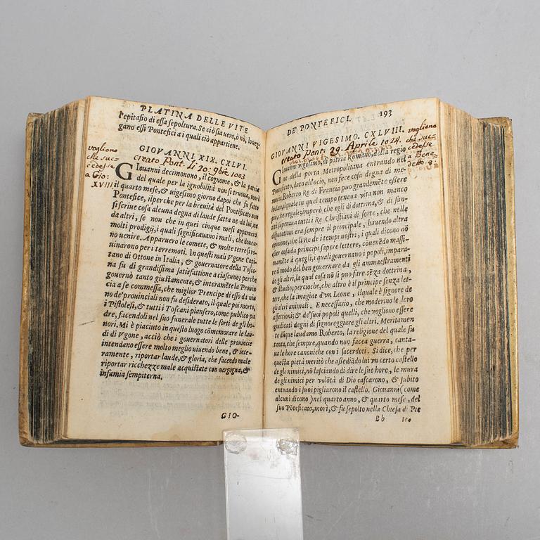 BOOK, Platina’s Papal history in Italian, 1583.