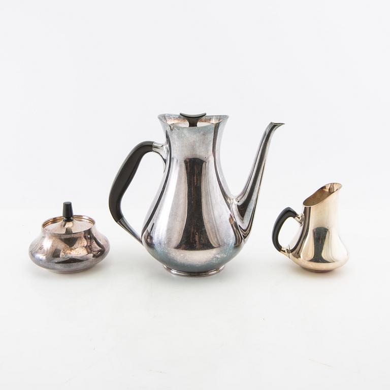 Hans Bunde coffee service 3 dl Cohr Denmark silver plate mid-20th century.