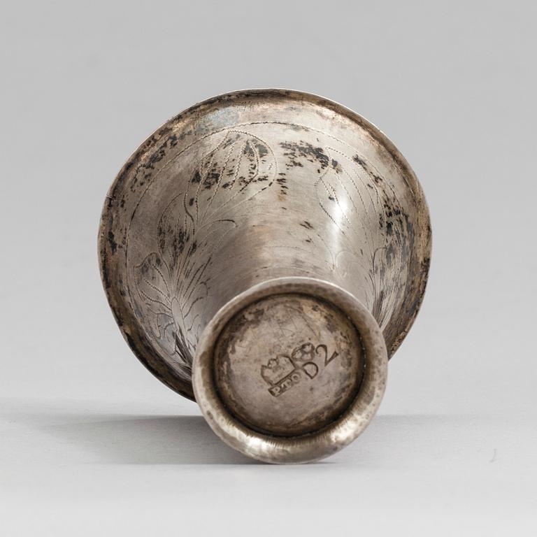 BÄGARE, silver, Peter Törnqvist, Tavastehus 1786, vikt 27 g.