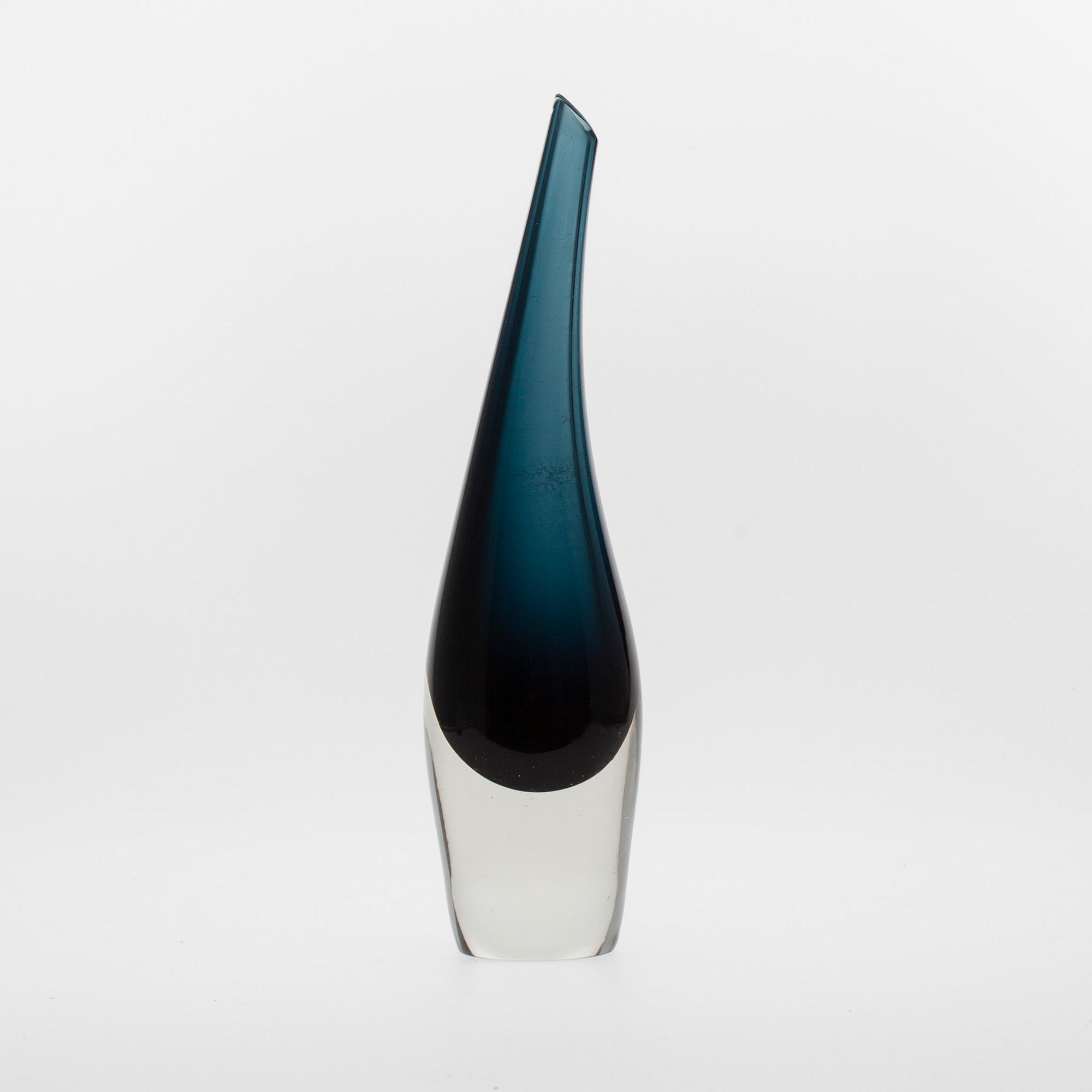 VAS, glas, signerad Tapio Wirkkala -3299. Iittala 1950-60-tal.