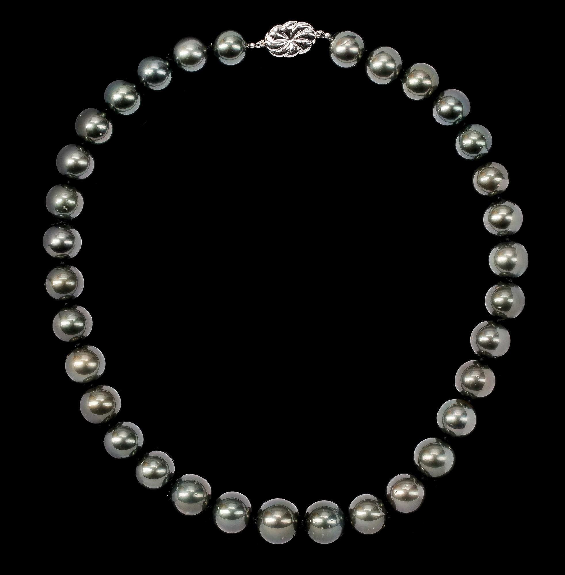 COLLIER, South Sea-pärlor med silverlås.