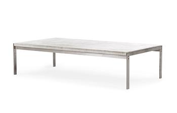 A Poul Kjaerholm 'PK-63A' marble top sofa table, Kjaerholm Production, Denmark.