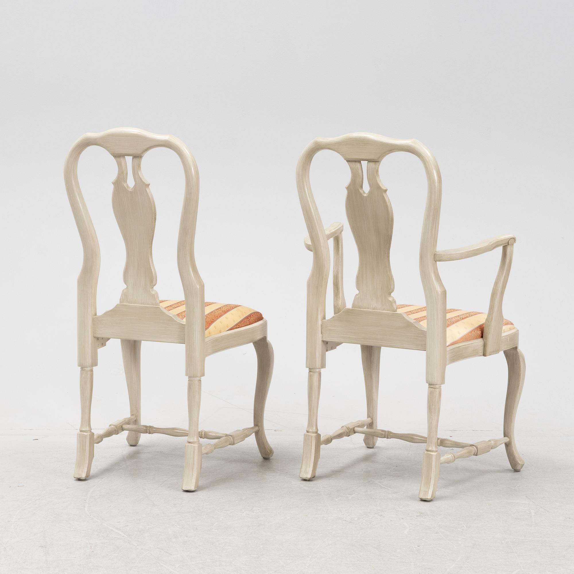 A 14 pieces rococo style dining set from Åmells, 20th Century.