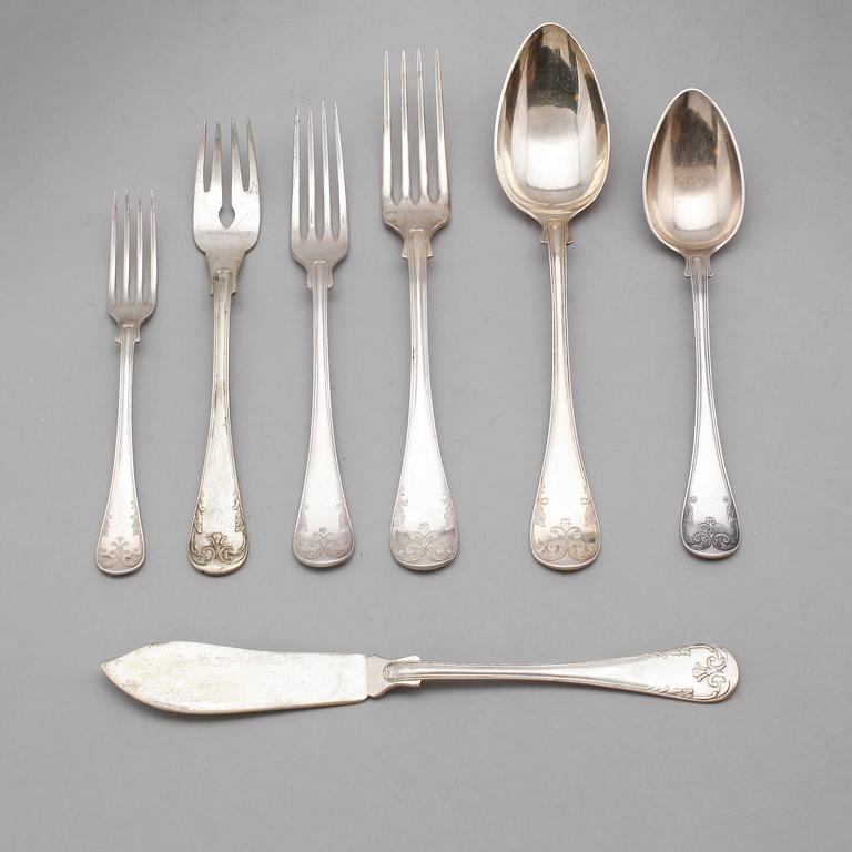 BESTICKSERVIS, 80 delar, nysilver, "Franska Liljan", 1900-tal.