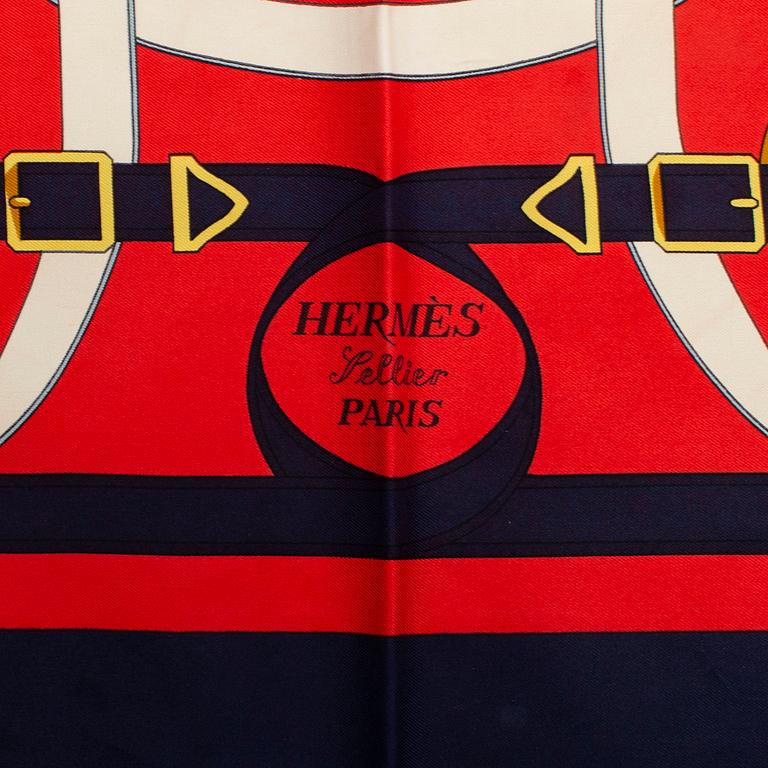 HERMÈS, "Sellier", scarf.