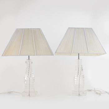 Table lamps, a pair, late 20th century.