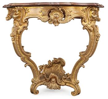 493. A Swedish Rococo 18th century console table.