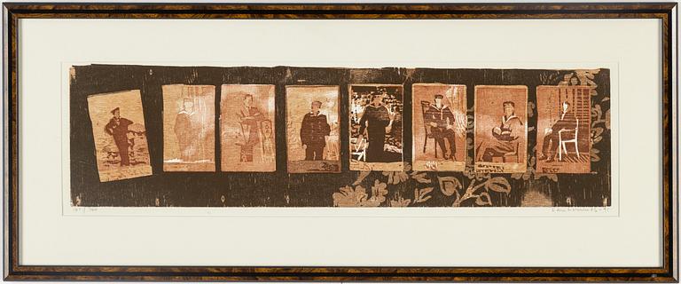 LARS LERIN, wood cut, signed and dated 86-91. Numbered 161/360.