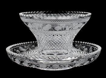 SKÅL PÅ FAT, kristall, 1900-tal.