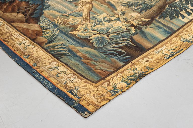 A tapestry, "Verdure", tapestry weave, ca 312-318 x 302-307 cm, Aubusson around 1700-first half of the 18th century.