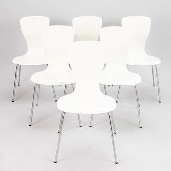 TAPIO WIRKKALA, a set of six, 1950s, 'Nikke' chais for Asko Finland.